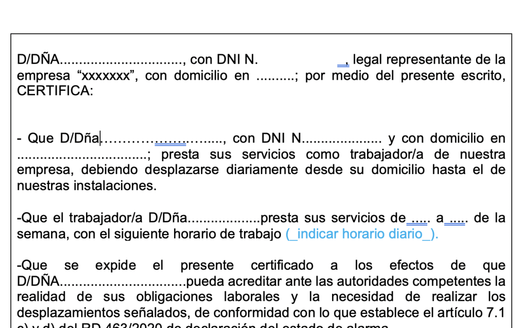 Cómo garantizo los desplazamientos de mis trabajadores durante COVID19